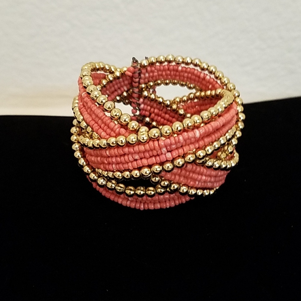 Seed bead cuff bracelet
